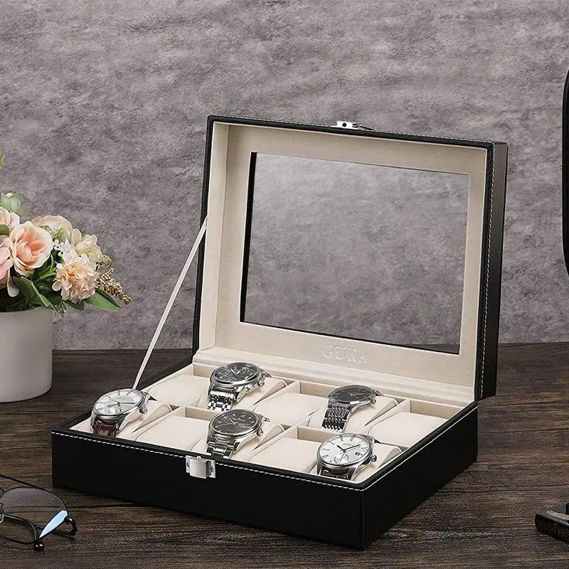 10 Slots Leather Box – Elegant Storage for Your Collection Cosmia.pk