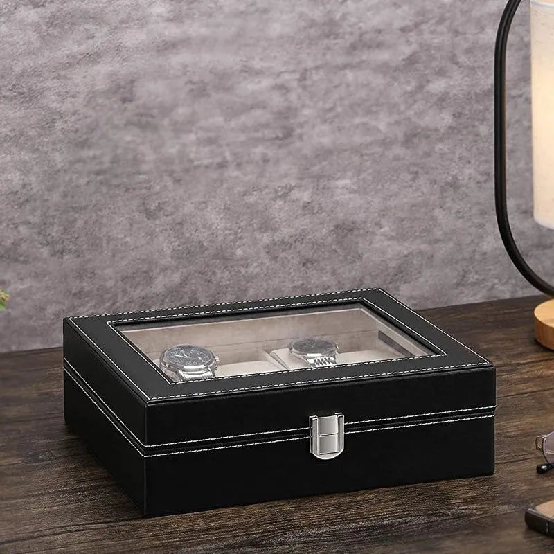 10 Slots Leather Box – Elegant Storage for Your Collection Cosmia.pk