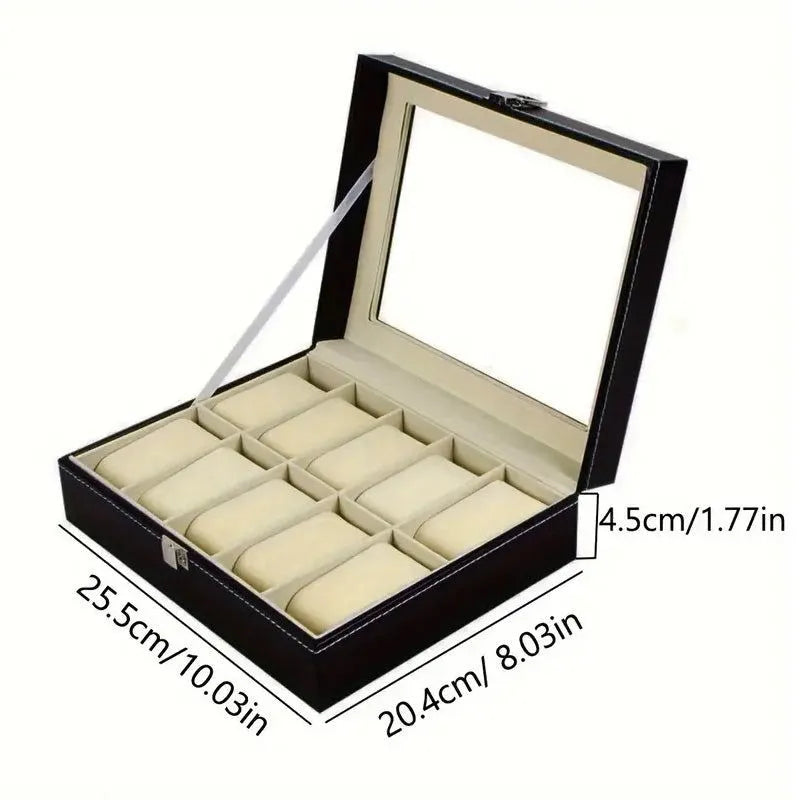 10 Slots Leather Box – Elegant Storage for Your Collection Cosmia.pk