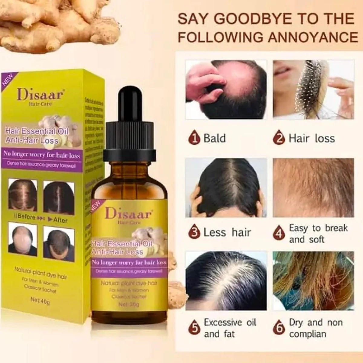 Disaar Anti-Hair Loss Ginger Oil – 30g Disaar
