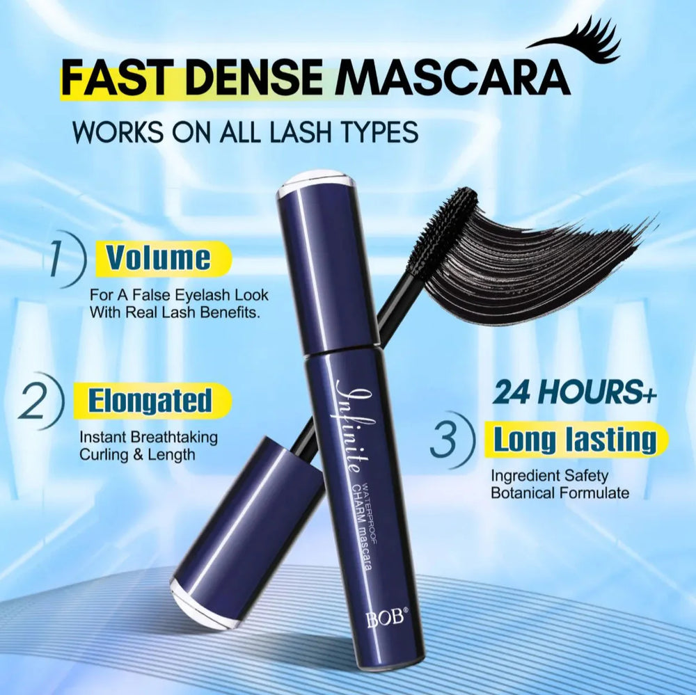 BOB Fast Dense Mascara – Thick Black Curling, Volumizing & Waterproof Bob