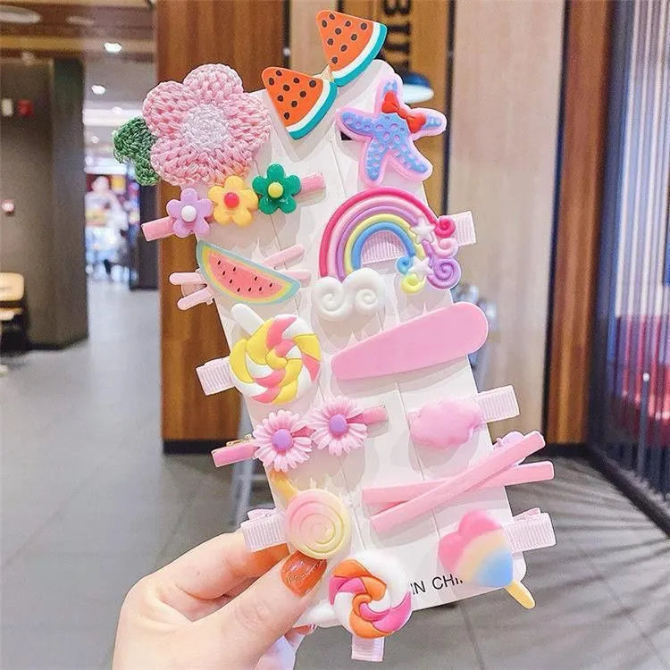 14 Pcs Little Girls Princess Hairpins – Sweet Style Baby Decoration Cosmia.pk