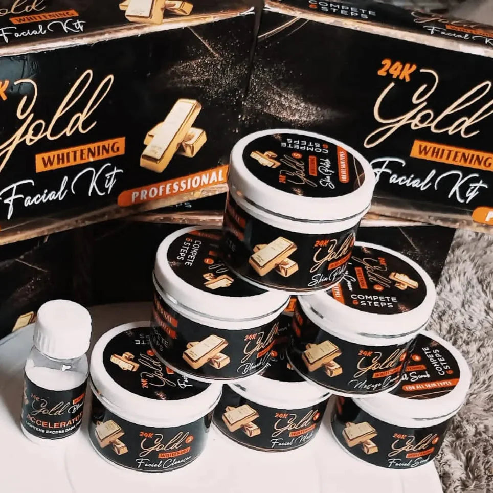 24k Gold Facial Kit Original Ultra Glowing Facial Kit - Pack Of 6 Cosmia.pk