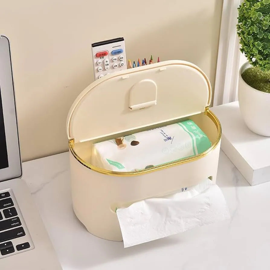 Multifunctional ABS Tissue Box with Storage – Sleek Organizer Cosmia.pk
