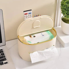 Multifunctional ABS Tissue Box with Storage – Sleek Organizer Cosmia.pk