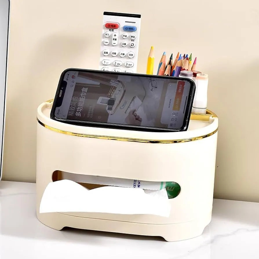 Multifunctional ABS Tissue Box with Storage – Sleek Organizer Cosmia.pk