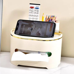 Multifunctional ABS Tissue Box with Storage – Sleek Organizer Cosmia.pk