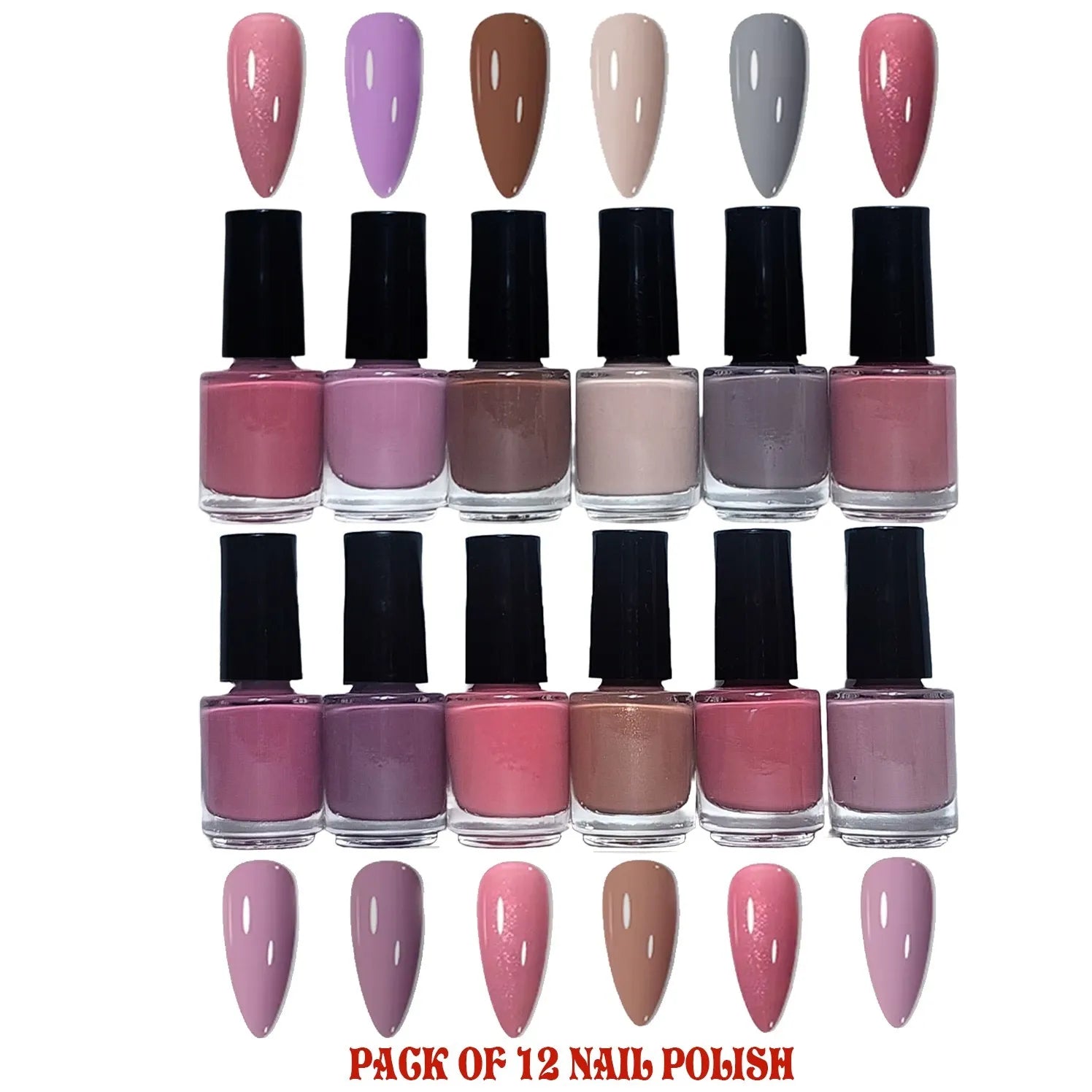 12-Piece Nude Peel-Off Nail Paint Cosmia.pk