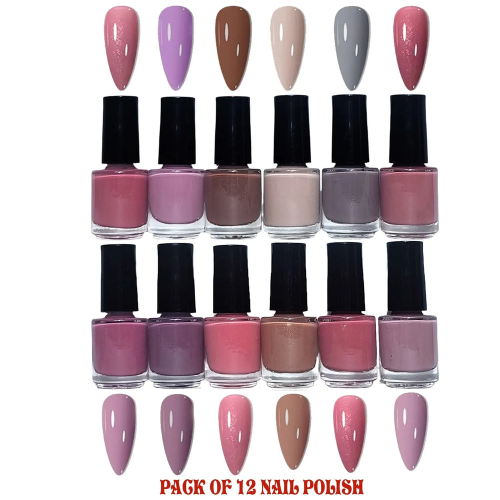 12-Piece Nude Peel-Off Nail Paint Cosmia.pk