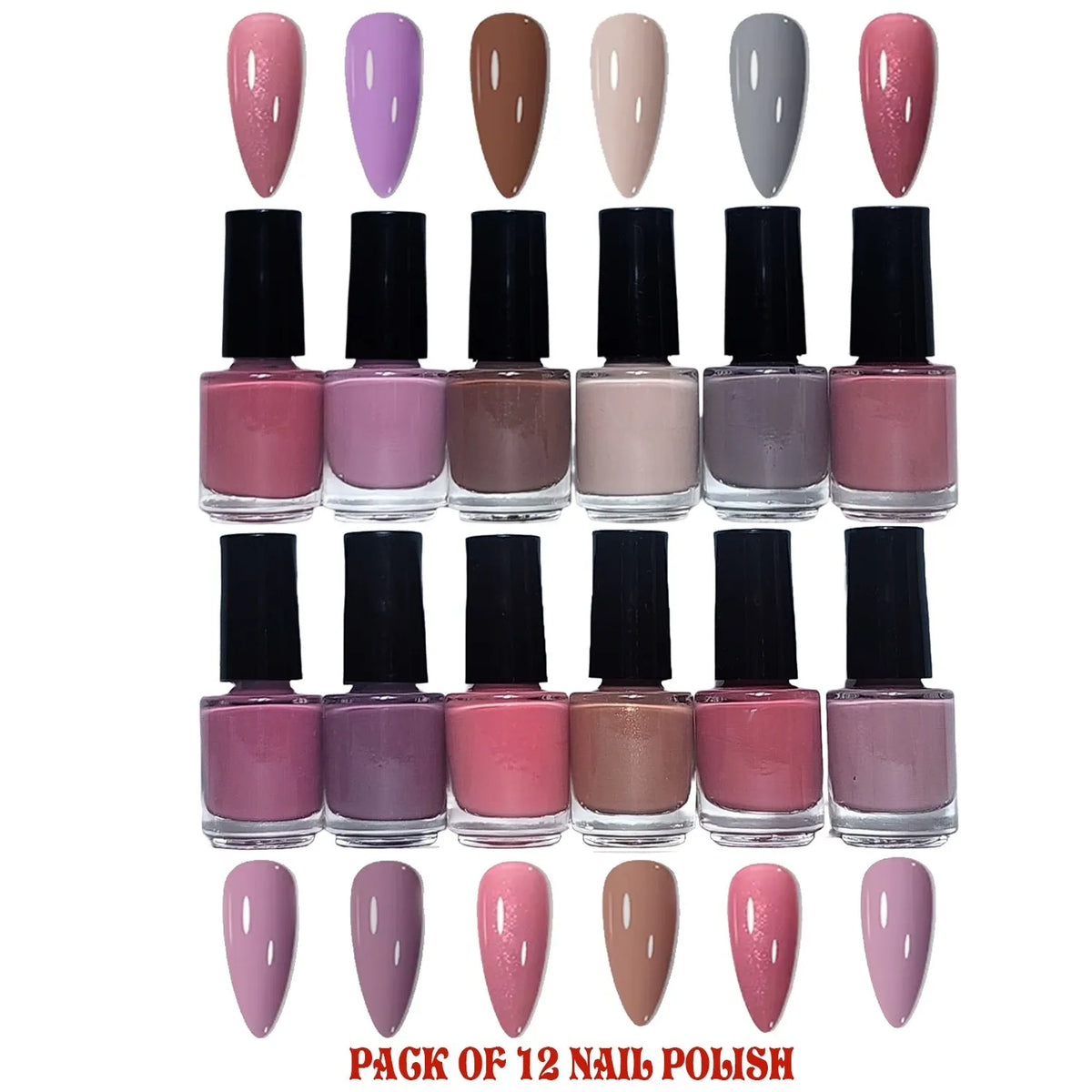 12-Piece Nude Peel-Off Nail Paint Cosmia.pk