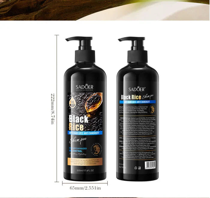Sadoer Black Rice Anti Hair Loss Anti Dandruff Shampoo - 500ml Sadoer