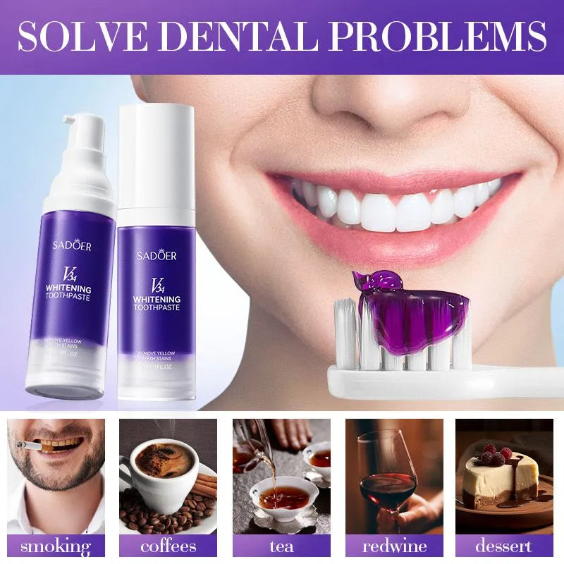 Sadoer V34 Remove Yellow Teeth Stains Whitening Toothpaste – 28 ml Sadoer