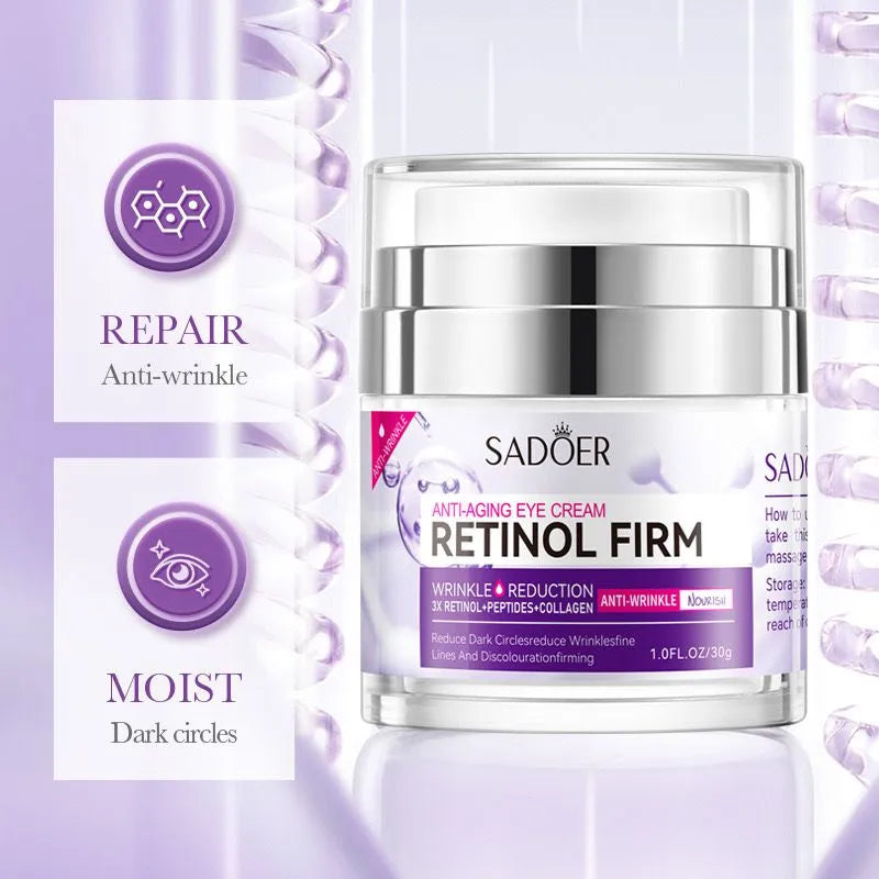 Sadoer Anti‑Aging Retinol Firm Wrinkle Reduction Peptides + Collagen Eye Cream – 30 g Sadoer