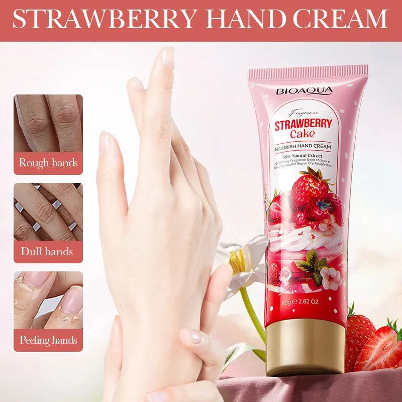 Bioaqua Fragrance Strawberry Cake Nourishing Hand Cream – 80 g Bioaqua