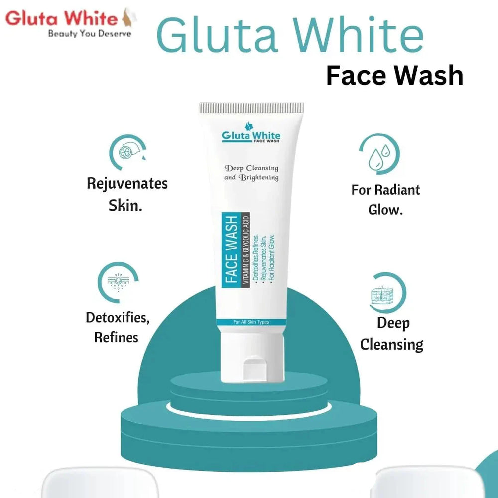 Gluta White Vitamin C & Glycolic Acid Face Wash - 100g Gluta White