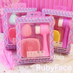 Ruby Face – Face Brush and Silicone Massage Bath Brush Set Ruby Face