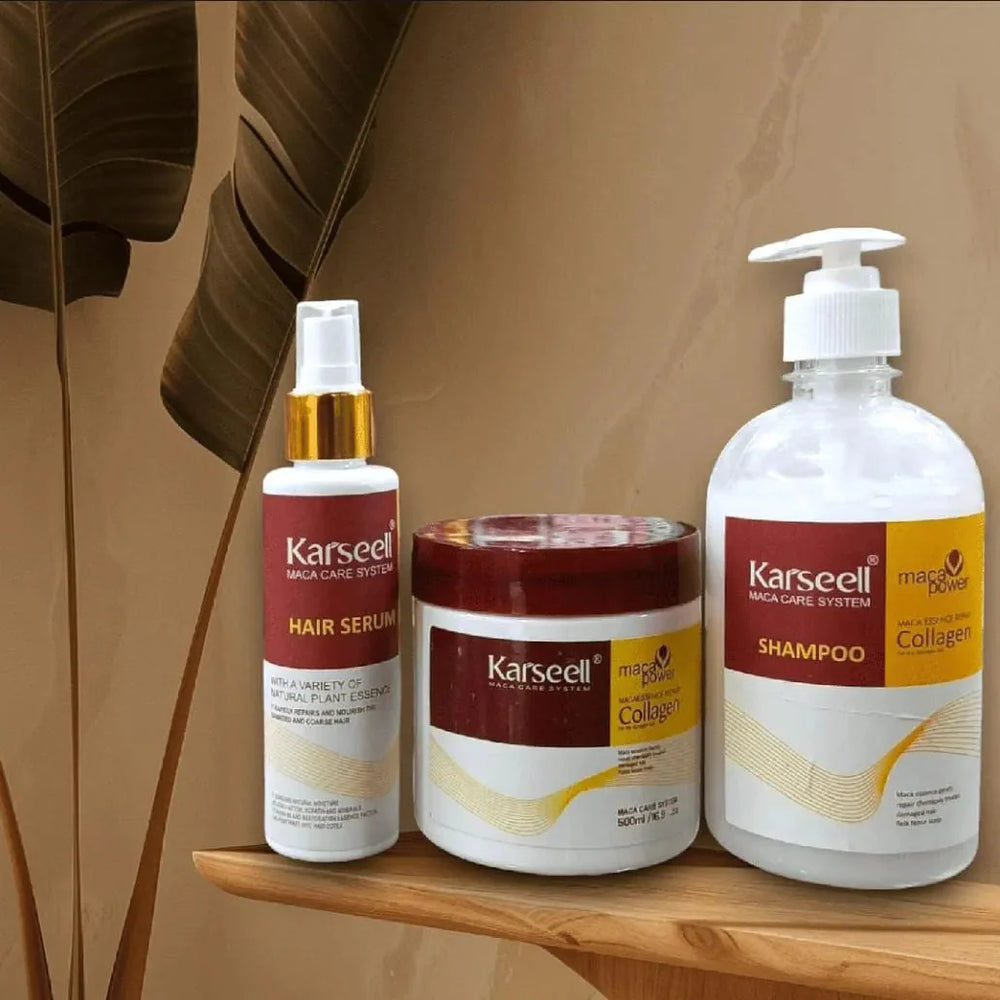 Karseel 3‑in‑1 Hair Treatment Set – 500 g Mask, 500 ml Shampoo, 100 ml Serum Karseell