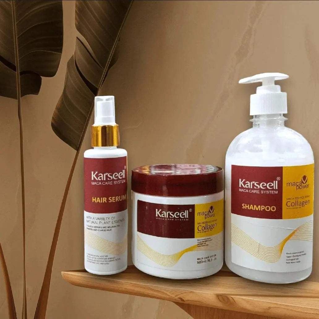 Karseel 3‑in‑1 Hair Treatment Set – 500 g Mask, 500 ml Shampoo, 100 ml Serum Karseell