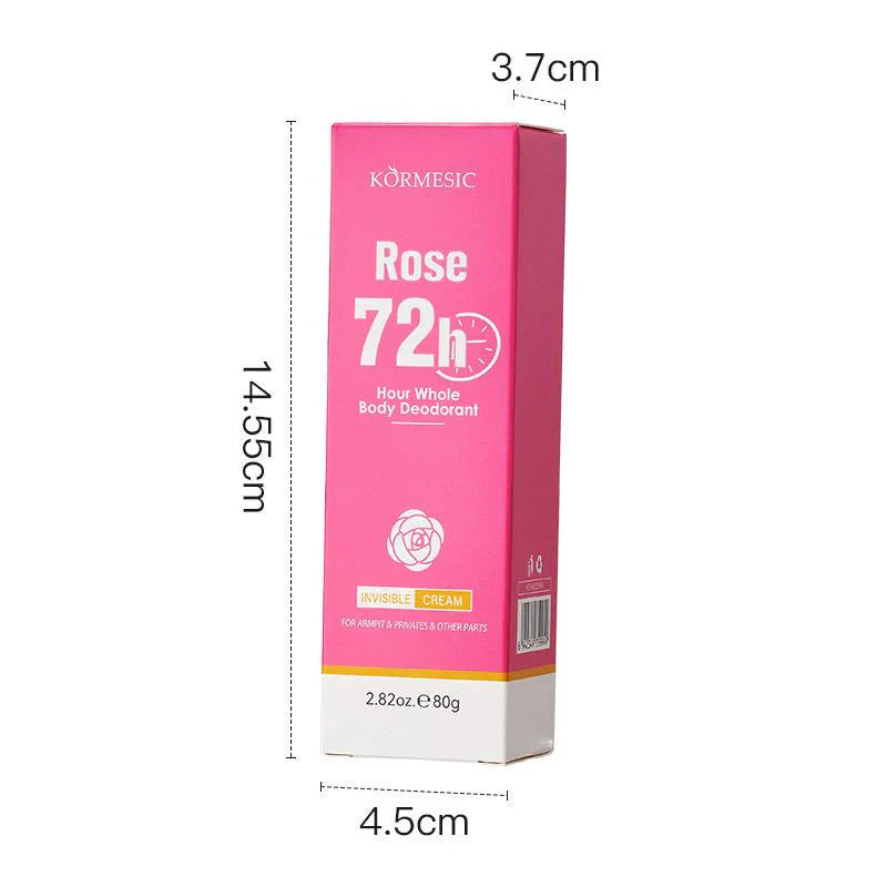 KORMESIC Rose Scented Whole Body Deodorant Cream 72H Odor Control - 80gm KORMESIC