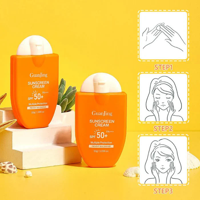 Guanjing Sunscreen Cream SPF 50+ Multiple Protection & Moisturizing Formula – 50g Guanjing