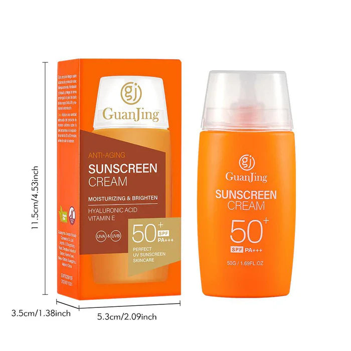 Guanjing Anti-Aging Sunscreen Cream SPF 50+ Moisturizing & Brightening – 50g Guanjing