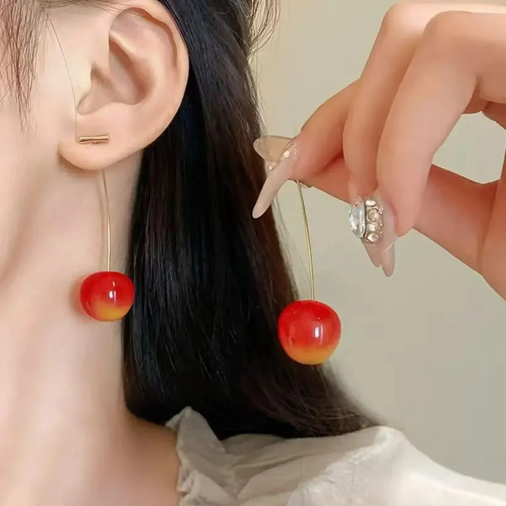 Elegant Cherry Dangle Earrings – Each Cosmia