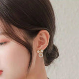 Elegant Bow Hollow Circle Drop Earrings – Each