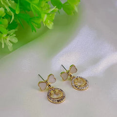 Elegant Bow Hollow Circle Drop Earrings – Each Cosmia