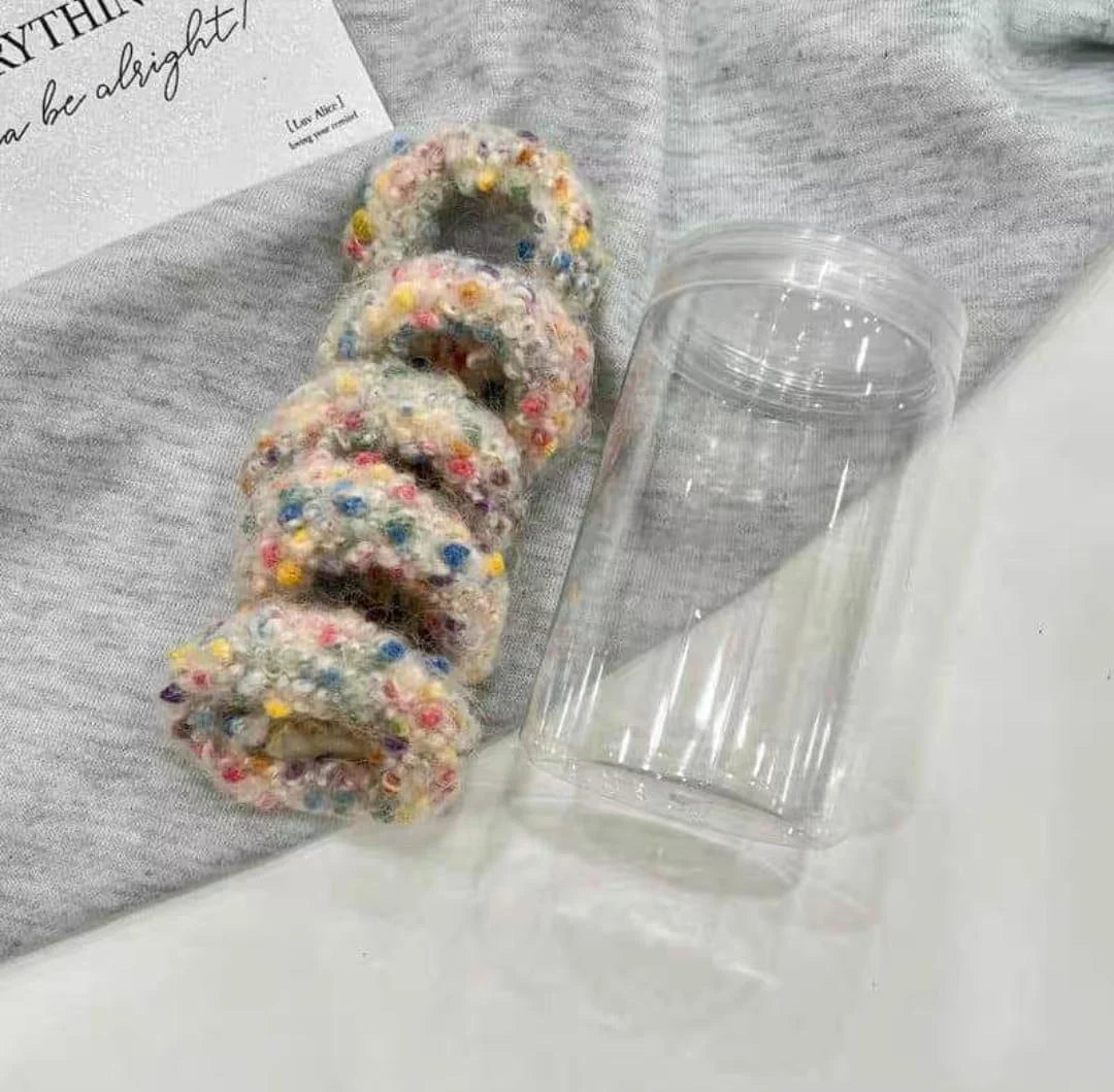New Colored Dot Plush Hair Loop – Thick High Elastic Soft Velvet Cosmia.pk