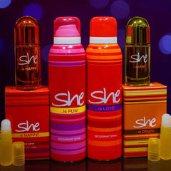 Original SHE Perfume & Body Spray + Non-Alcoholic Attar – Deal of 6 Pcs She