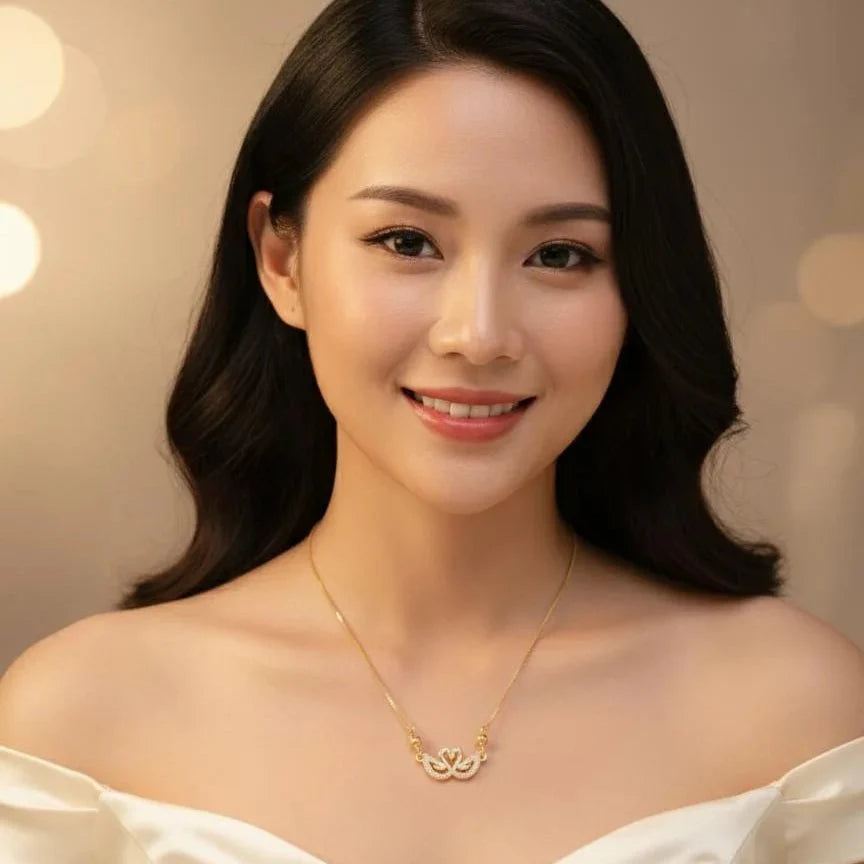 Golden Swan Love Necklace Cosmia