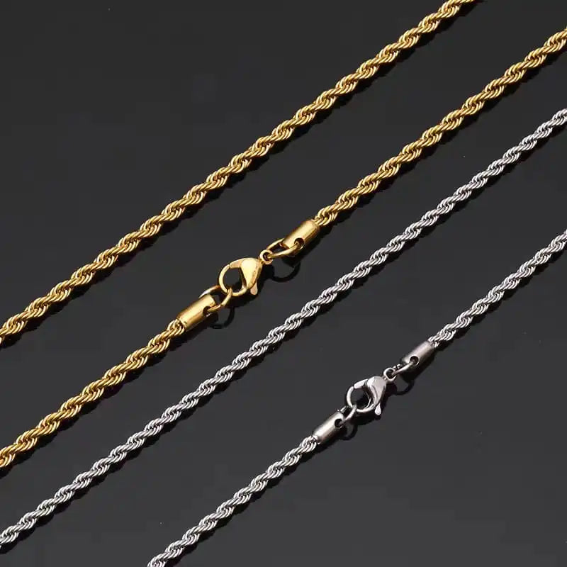 China Rope Chain – Elegant Twisted Design Necklace for Men & Women Cosmia