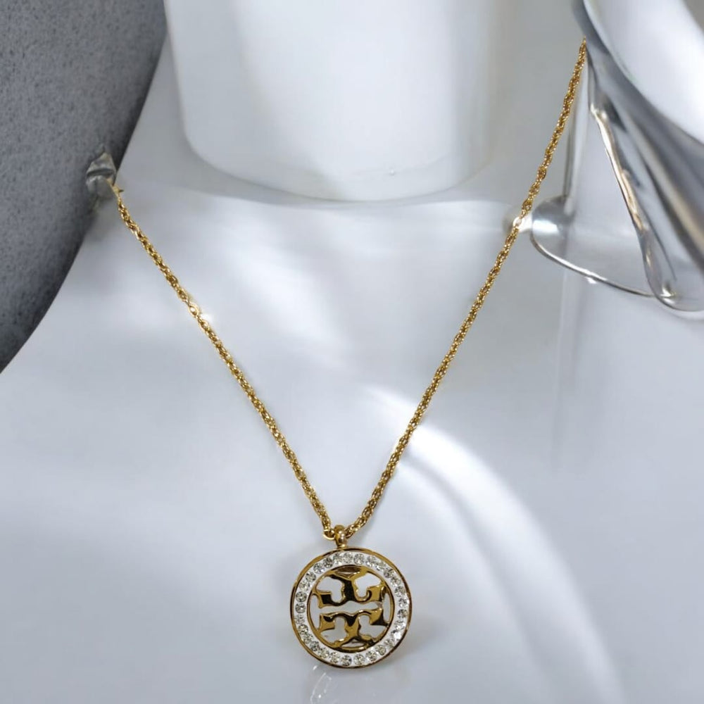 Stainless Steel Tory Stone Studded Necklace Cosmia