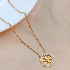 Stainless Steel Tory Stone Studded Necklace Cosmia
