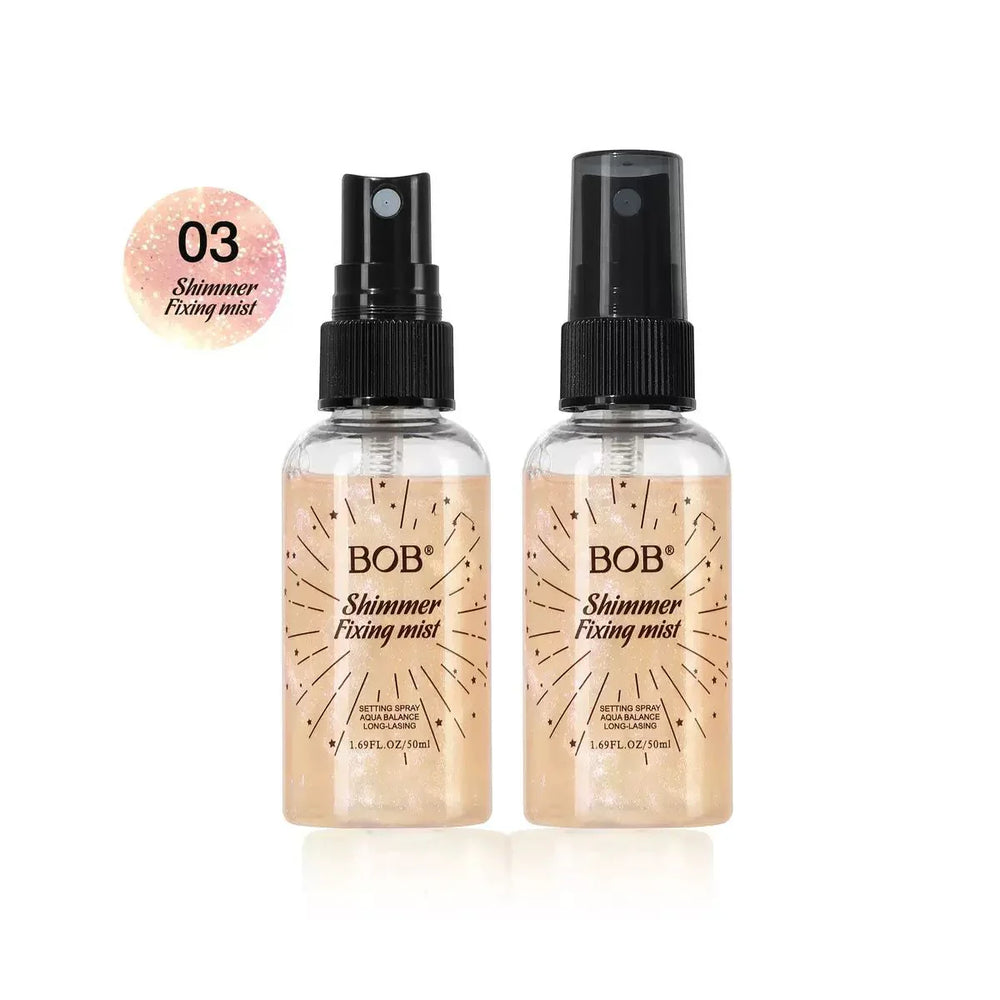 BOB Shimmer Fixing Mist – Long-Lasting Hydrating Setting Spray - 50ml BOB