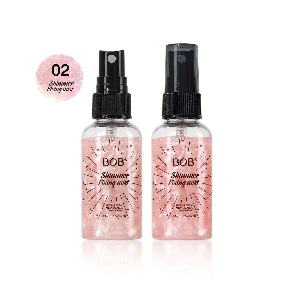 BOB Shimmer Fixing Mist – Long-Lasting Hydrating Setting Spray - 50ml BOB
