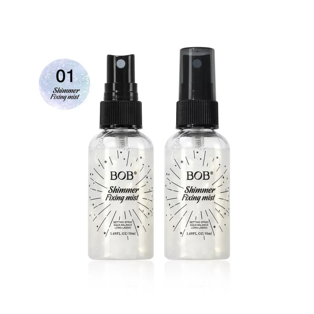 BOB Shimmer Fixing Mist – Long-Lasting Hydrating Setting Spray - 50ml BOB