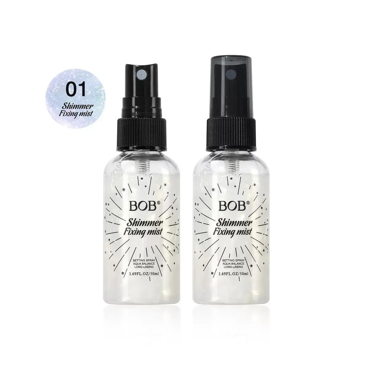 BOB Shimmer Fixing Mist – Long-Lasting Hydrating Setting Spray - 50ml BOB