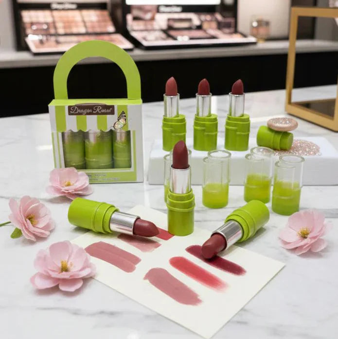 Dragon Ranee Bamboo Bloom Matte Lipstick Set - 3Pcs Dragon Ranee