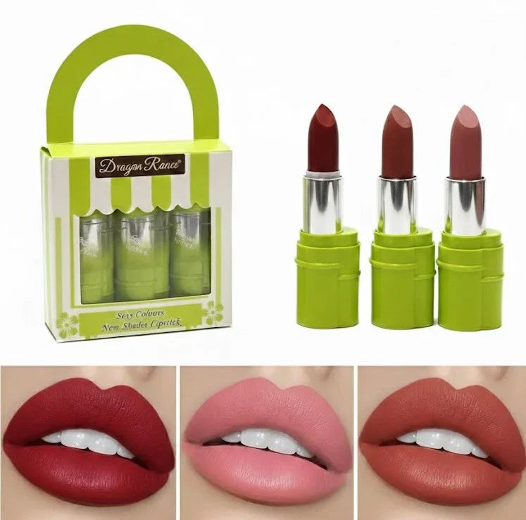 Dragon Ranee Bamboo Bloom Matte Lipstick Set - 3Pcs Dragon Ranee
