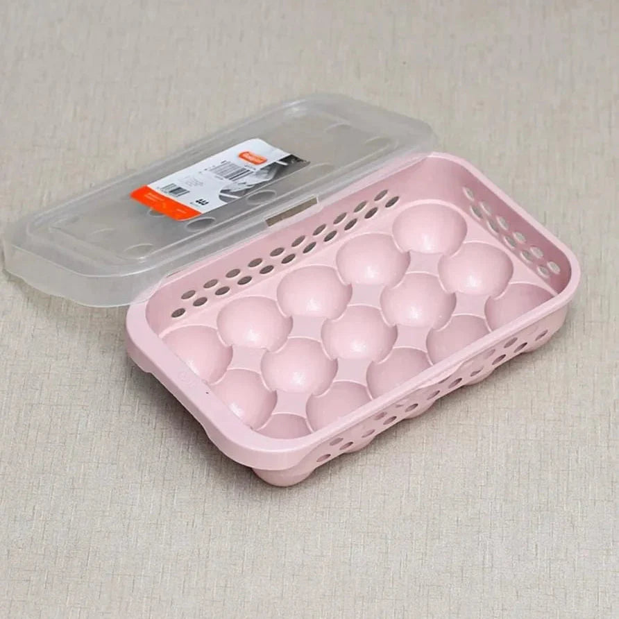 15 Grids Egg Tray Storage Container Organizer Holder With Lid - Each Cosmia.pk