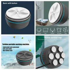 Mini Portable Ultrasonic Turbine Washing Machine - Each Cosmia.pk