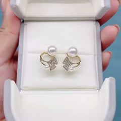 Mermaid Tail Pearl Stud Earrings - Each Cosmia.pk