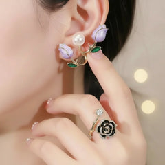Korean Tulip Pearl Stud Earrings - Each Cosmia.pk