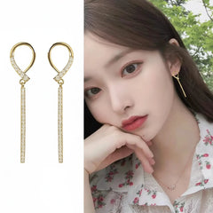 Bow Rhinestone Drop Earrings - Each Cosmia.pk