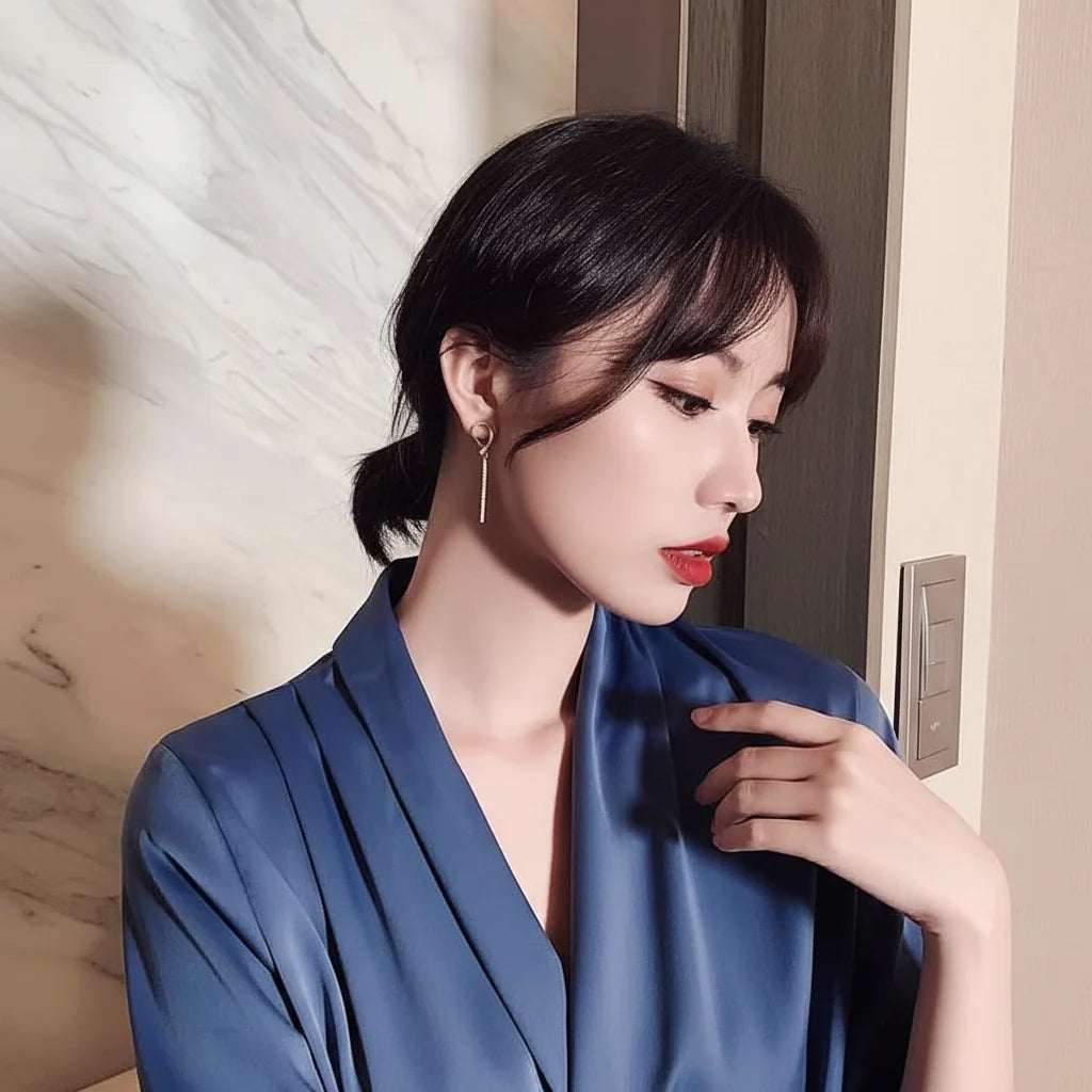 Bow Rhinestone Drop Earrings - Each Cosmia.pk