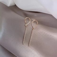 Bow Rhinestone Drop Earrings - Each Cosmia.pk