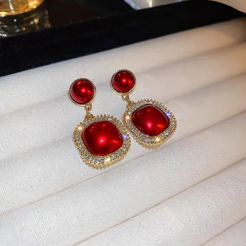 French Twisted Imitation Pearl Hoop Earrings - Each Cosmia.pk