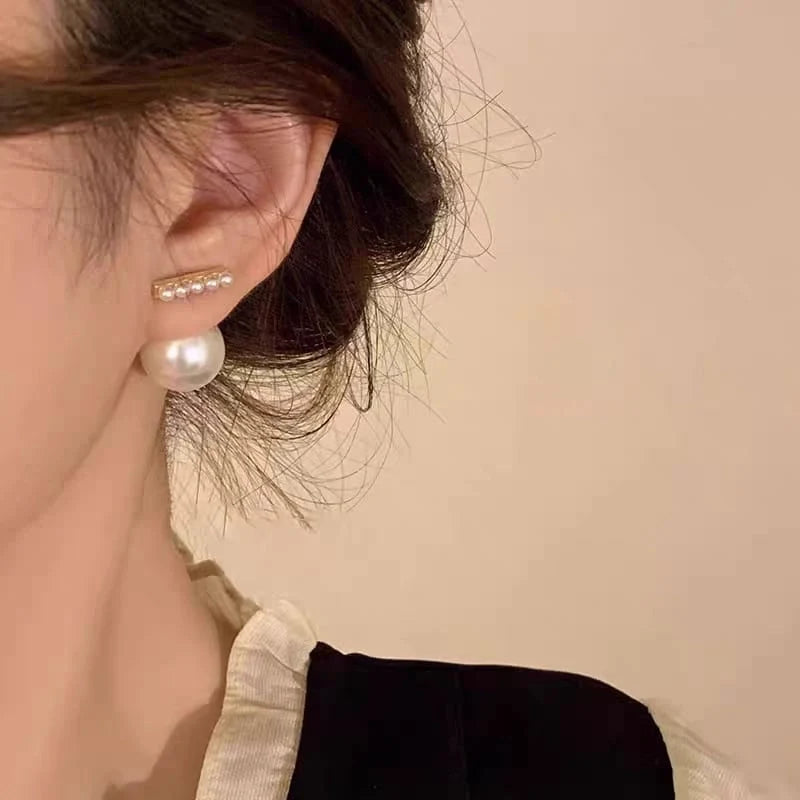 Pearl of Wisdom Gold Drop Earrings - Each Cosmia.pk