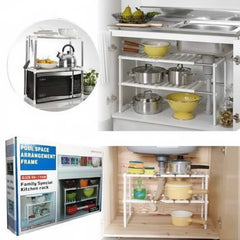 2-Tier Stainless Steel & ABS Plastic Storage Rack Cosmia.pk
